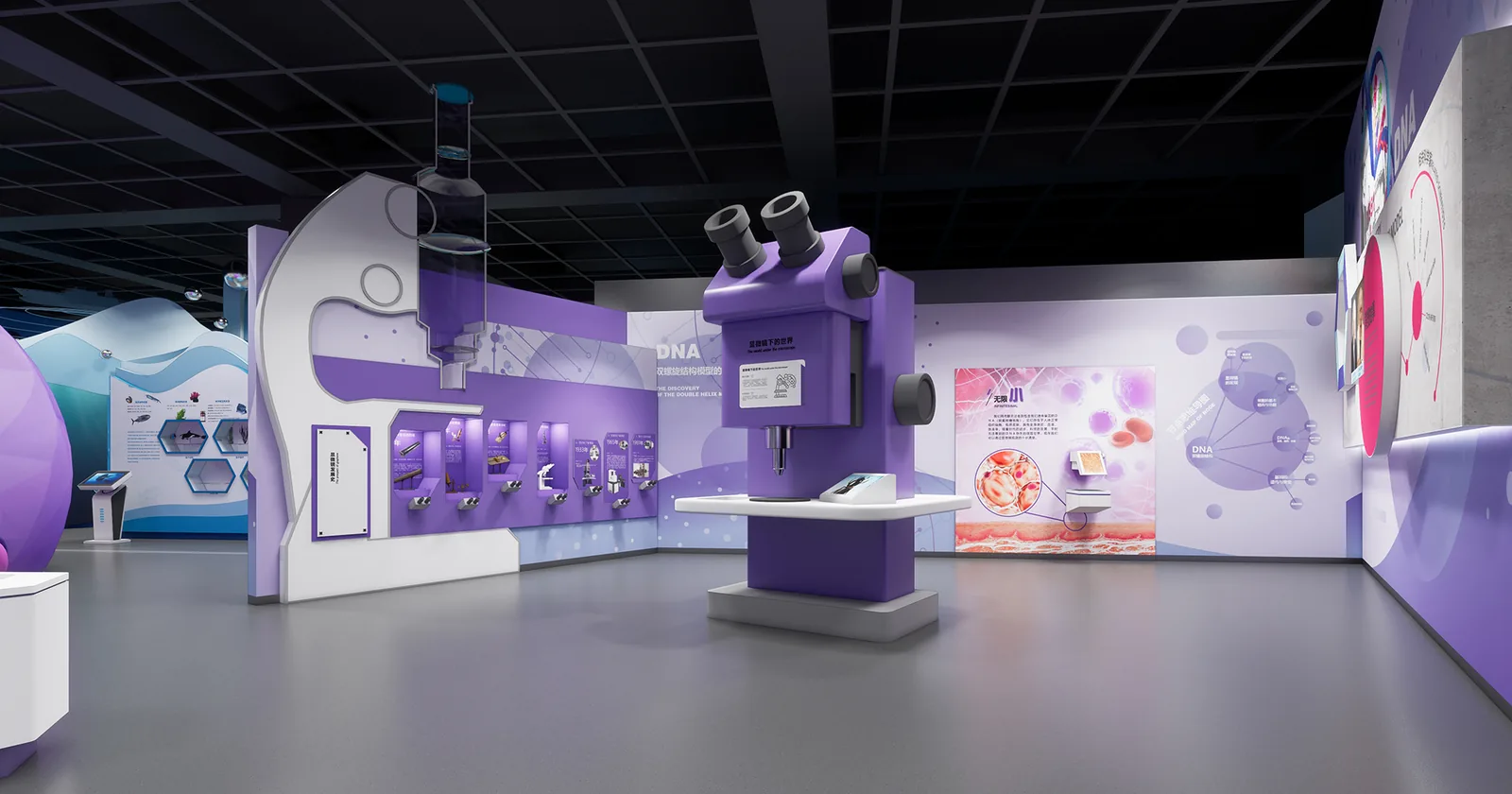 DNA Double Helix exhibit-node design visualization