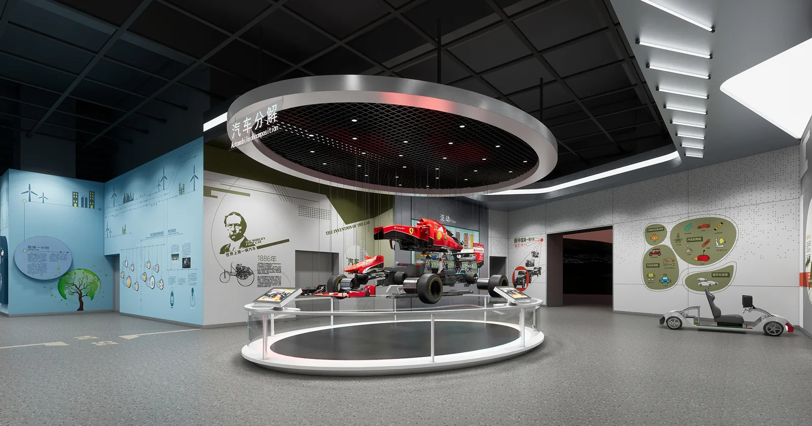 The Invention of the Automobile — detailed exhibit design visualization 2