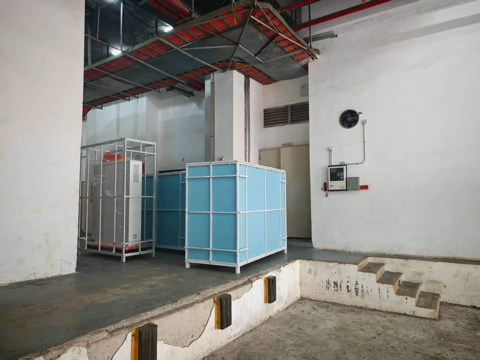 Packed exhibits staged for collection